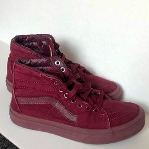 Vans burgundy size 7 women’s high top sneaker